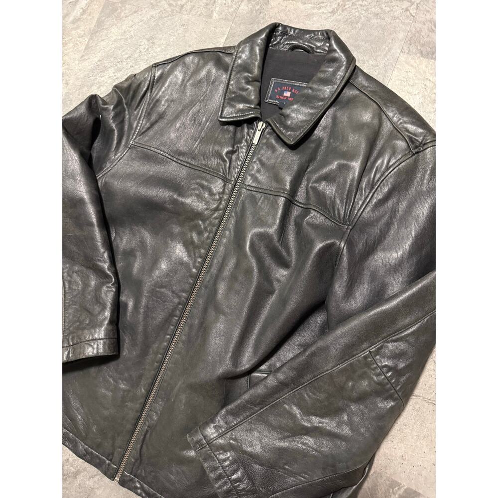 Vintage Genuine Leather U.S. Polo Assn. Full Zip Jacket Men's XL - Picture 2 of 16